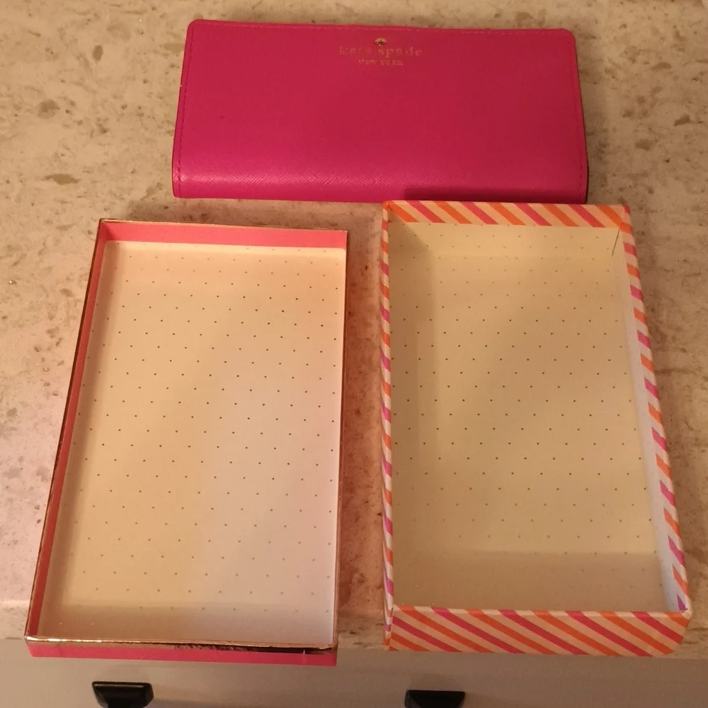 New With Box Kate Spade Vibrant Pink Wallet 